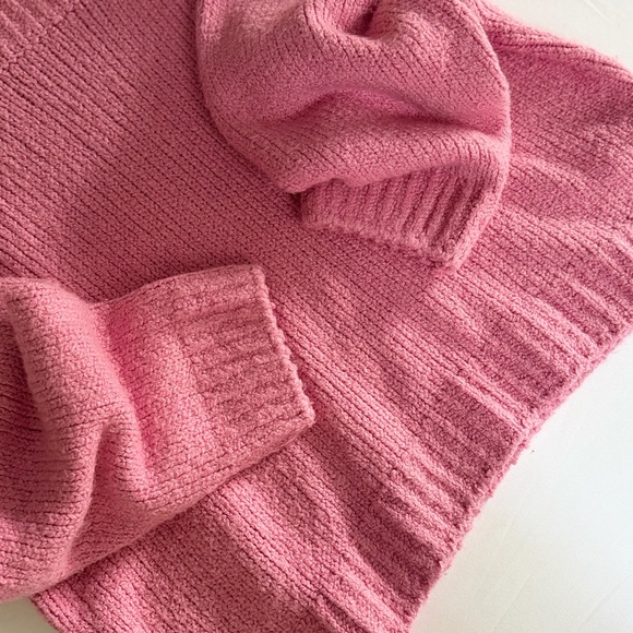 Pilcro for Anthropologie Bubble Gum Knit Cowl Neck Oversized Sweater Large - Picture 5 of 14
